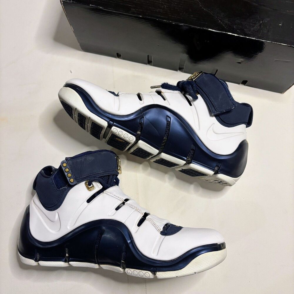 Nike Zoom LeBron IV 4 Mens 9 West Coast 2006 Foamposite Navy White 314647-111